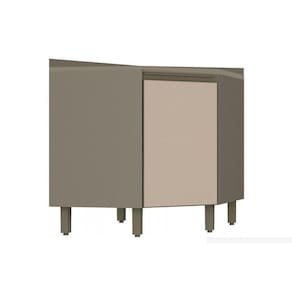 Gabinete De Cozinha Modulado Balcão Canto Oblíquo Connect 1 Porta C/tampo Duna/cristal - Henn