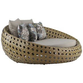 Chaise Barcelona em Alumínio com Almofadas Impermeáveis para Área, Sala, Edícula, Piscina, Jardim Trama