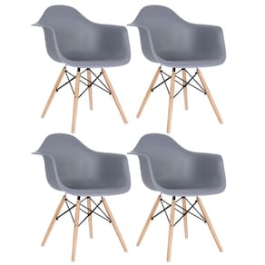 Kit 4 Cadeiras Charles Eames Eiffel Daw Clara Cinza Escuro