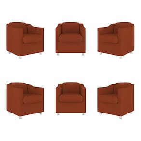 Kit 06 Poltronas Sala De Espera Clinica Suede Balaqui Decor Cor:terracota
