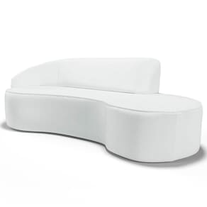 Sofá Living 2 Lugares 180Cm Braço Esquerdo Mozart D06 Sintético Branco - Mpozenato