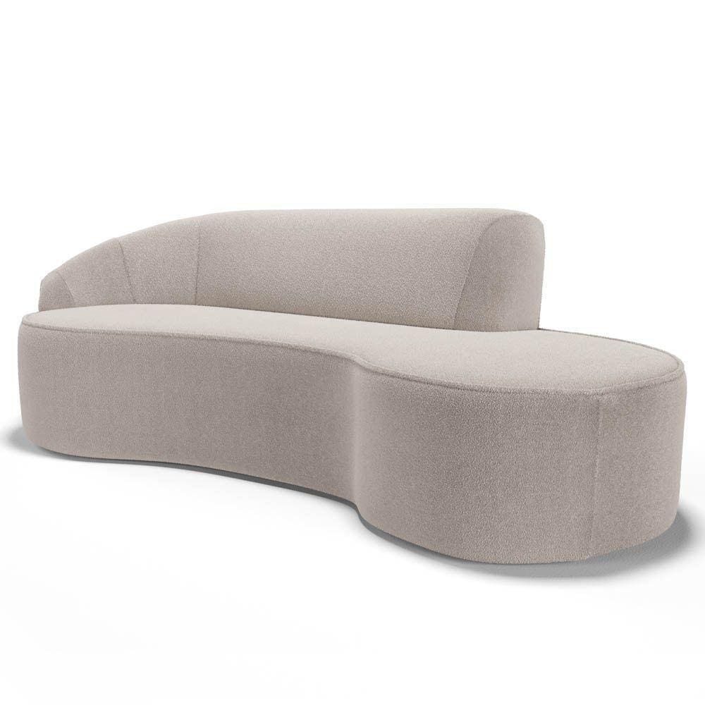 Sofá Living 4 Lugares 280Cm Braço Esquerdo Mozart D06 Bouclê Bege - Mpozenato