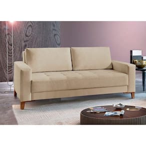 Sofá Fixo Orion 2 Lugares Luxo 160cm Castellar Móbile Bege