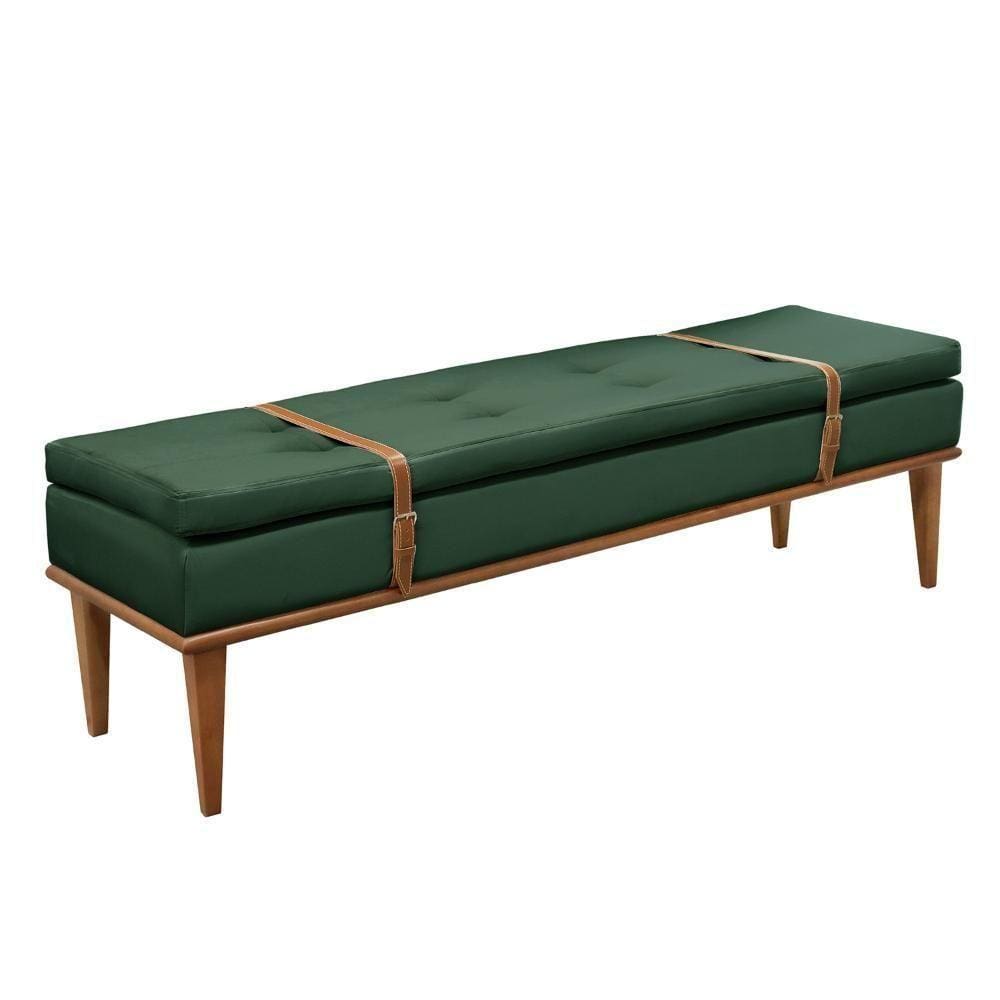Recamier Londres Luxo Madeira Maciça Castellar Móbile Veludo Verde Veludo Verde