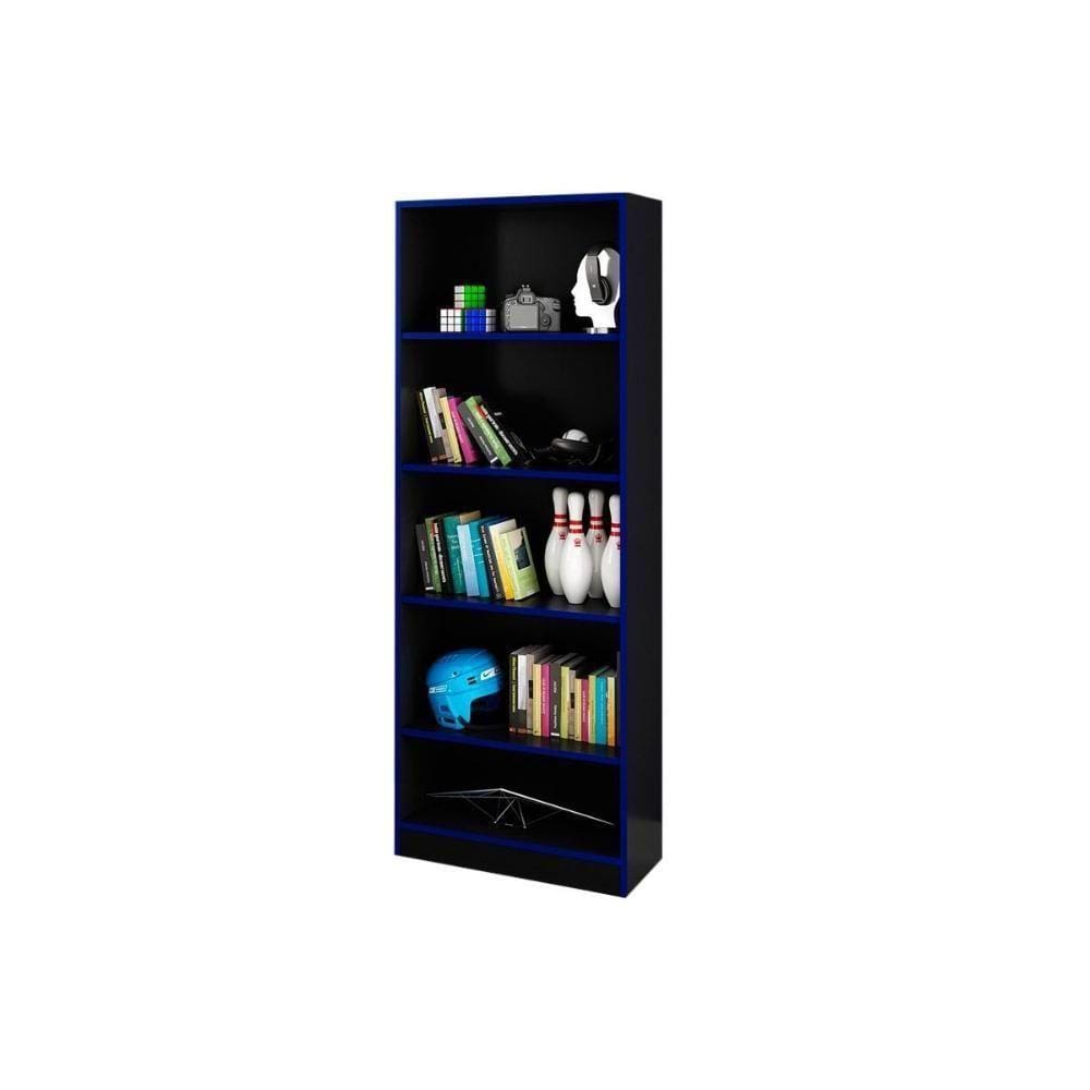 Estante Infantil Me4141 C/ 4 Prateleiras Preto/azul - Tecno Mobili
