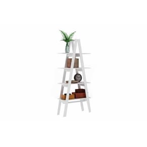 Estante De Livros Rt3048 C/ 4 Prateleiras Branco - Movelbento