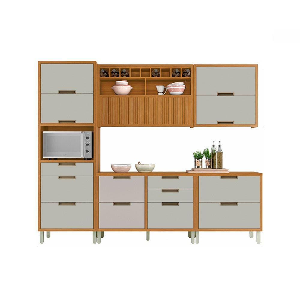Cozinha Modulada 5 Peças Ripado Nesher Imperatriz Mdf