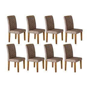Conjunto: Mesa Sala Jantar Jade Kit 8 Un Imbuia-animale Chocolate - Rufato