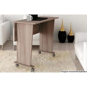 Mesa Multiuso Juvenil Dobrável Me4117 C/ Rodízios Carvalho - Tecno Mobili