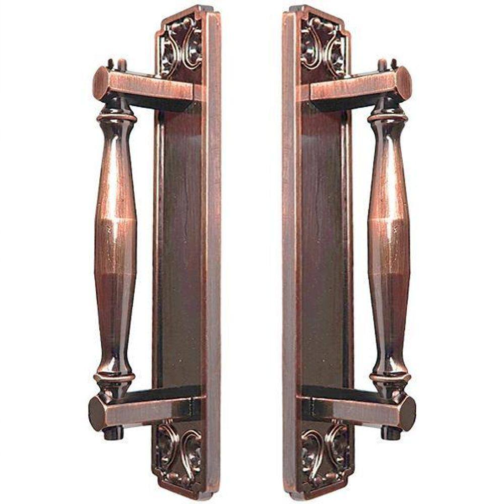 Puxador Duplo Strauss 250mm Cobre Antigo Porta Pivotante