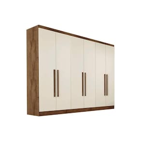 Guarda Roupa 6 Portas E 6 Gavetas Oslo Braúna-off White - Europa