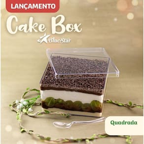 Kit 2 Pç Cake Box Blue Star Quadrada Com Tampa 1,5l Cristal - Evidencie Camadas e Textura do Seu Doce ou Salgado