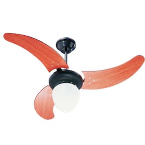 Ventilador de Teto 220V Pás Envernizadas Buzios Max Tron Preto e verniz