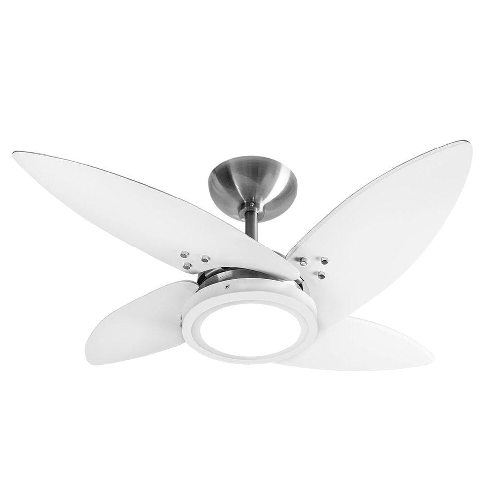 Ventilador de Teto 220V Led Alumínio Escovado Azzam Tron Ventiladores Branco/Alumínio Escovado