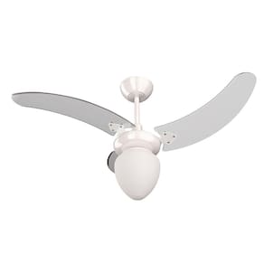 Ventilador de Teto 220V Pás Transparentes Buzios Max Tron Branco e transparentes