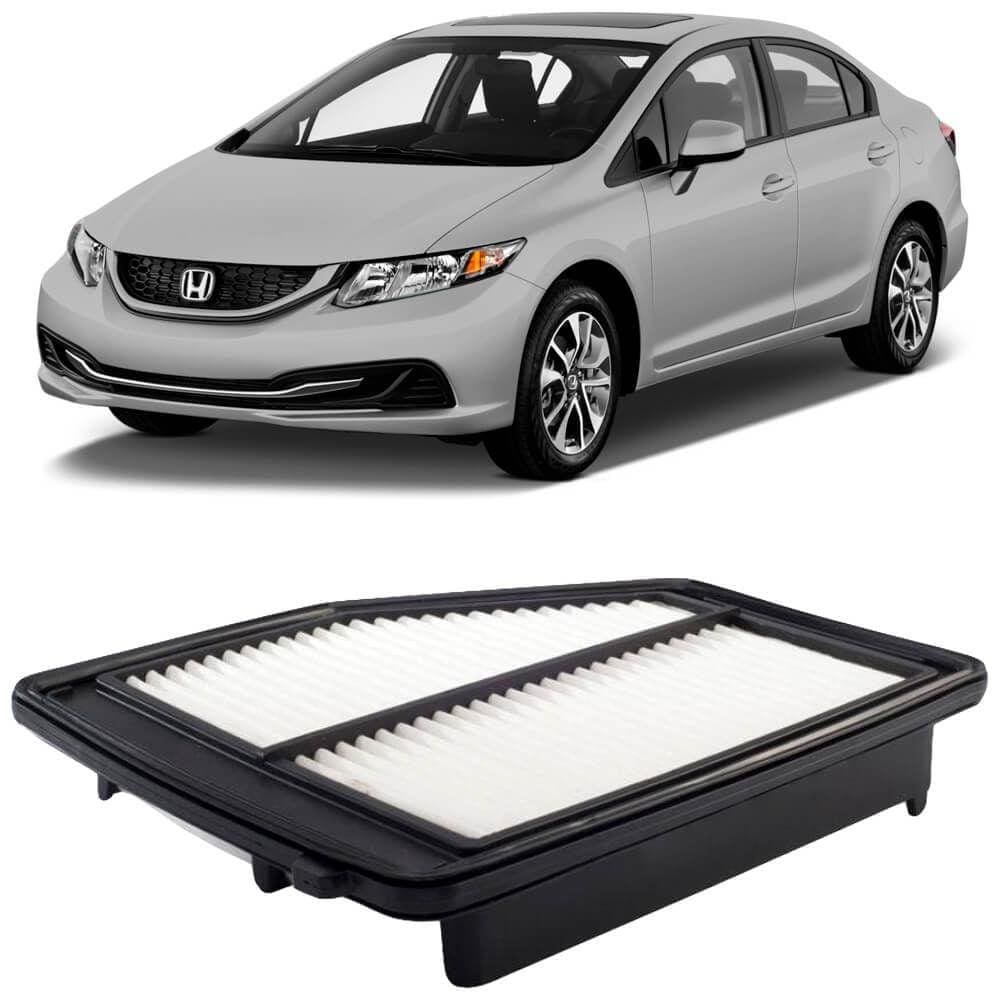 Filtro Ar Honda Civic 1.8 2.0 2007 A 2016 Metal Leve
