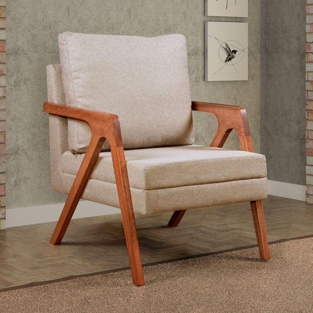 Kit 2 Poltronas Decorativas Mona Bege