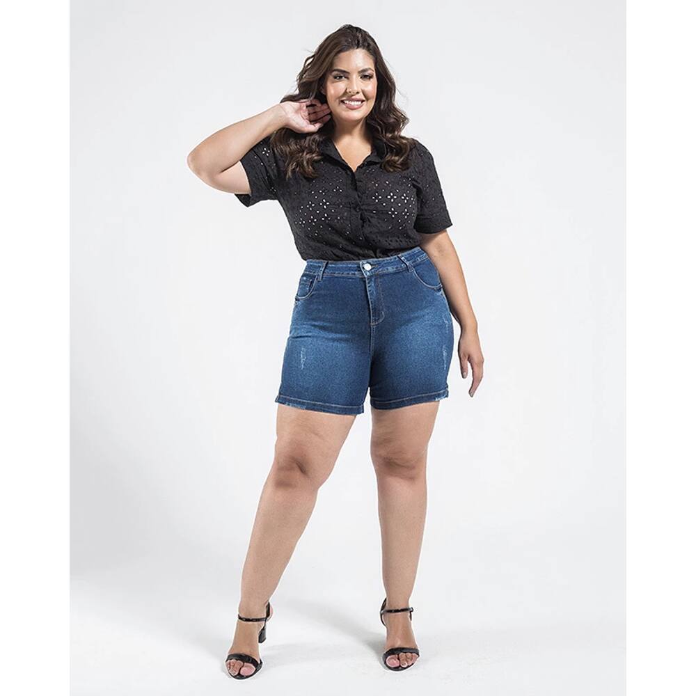 Bermuda Black Jeans Plus Size