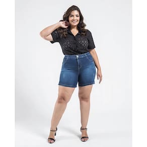 Bermuda Black Jeans Plus Size