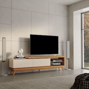 Rack para TV`s até 75 Polegadas Nobre 180cm 2 Gavetas Carvalho Oro/Off-White