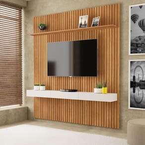 Painel Home para TV até 84 Polegadas 231cm Evolution Carvalho Oro / Off-White