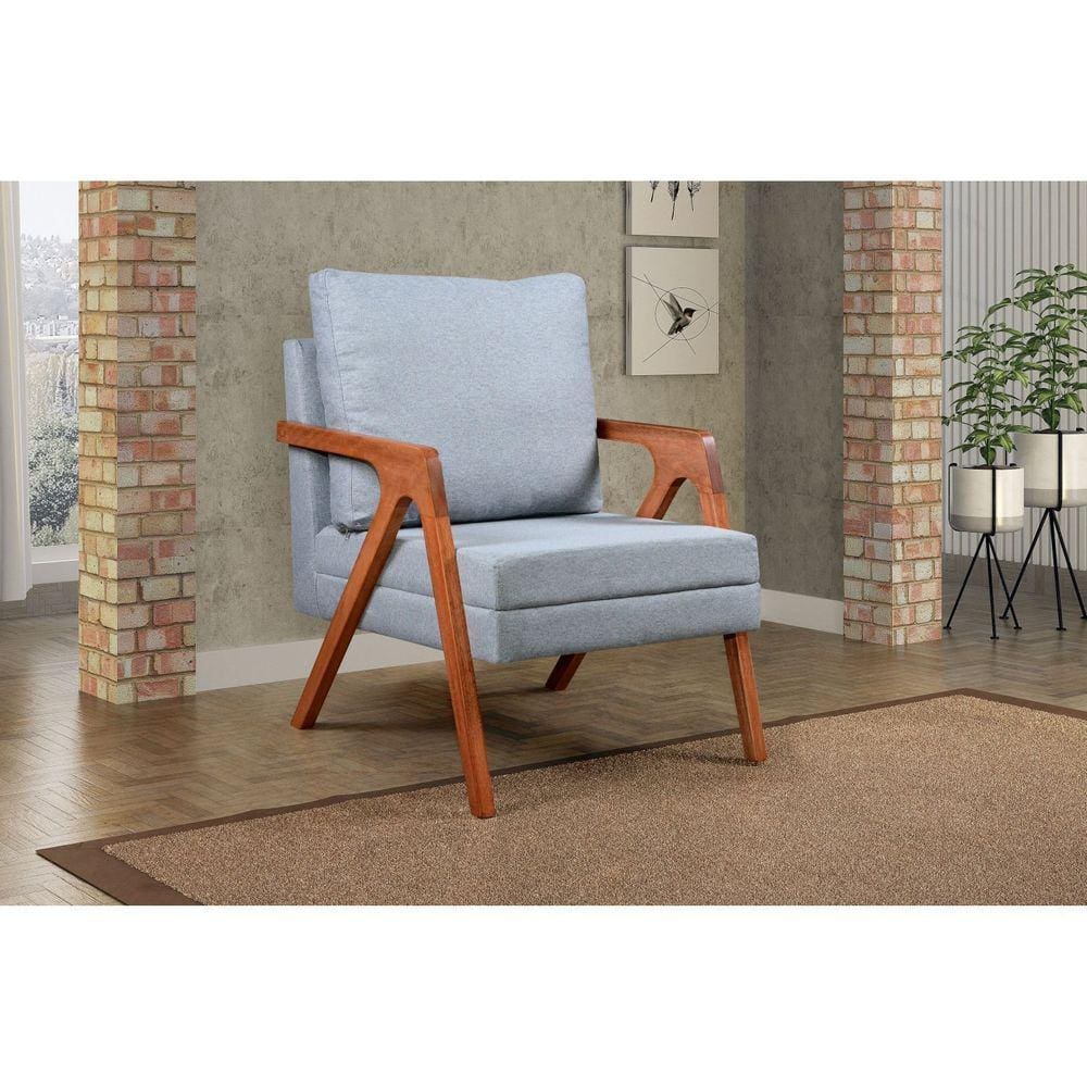 Kit 2 Poltronas Decorativas Mona Cinza Claro