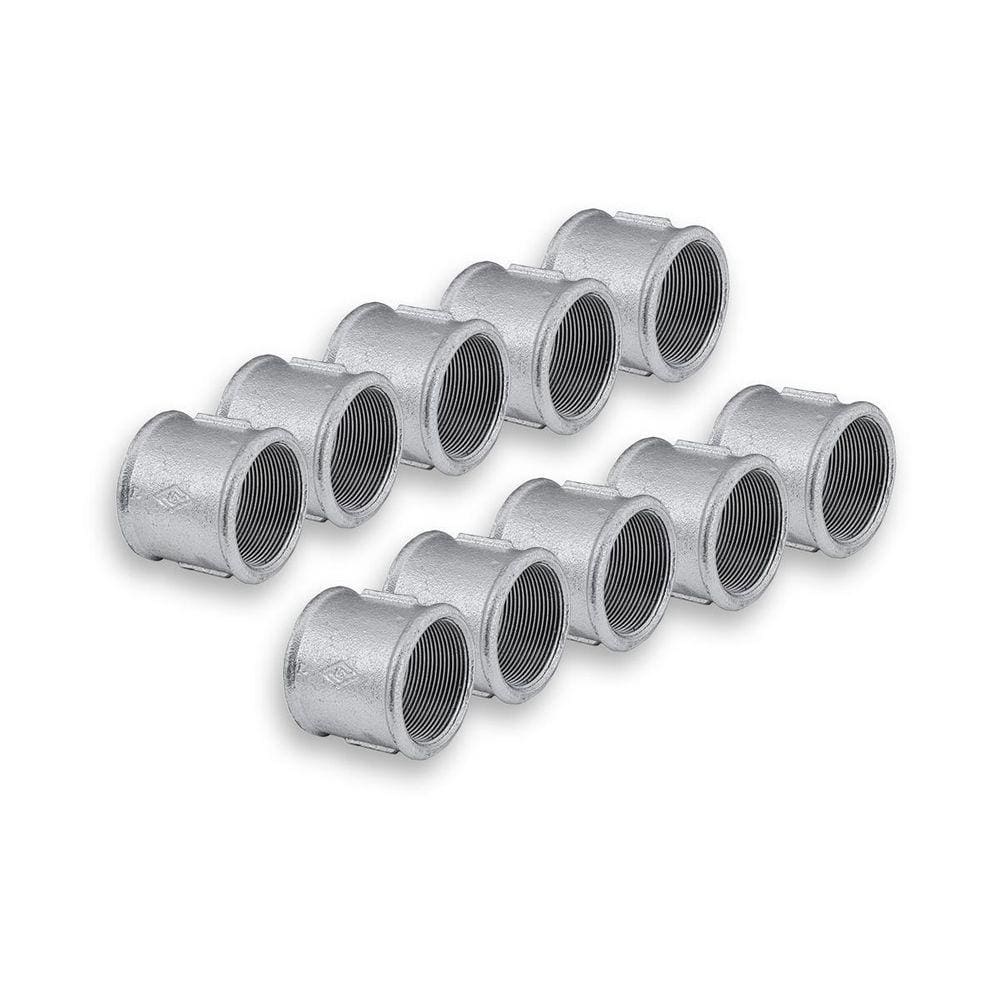 Kit 10 Luvas Galv. 1/2 pol Uso Geral - Ferro Galvanizado