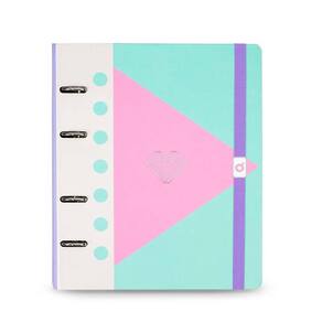 Caderno Premium Argolado Ótima Ultra Coleção Vida Rosa Coração