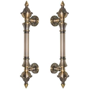 Puxador Duplo 335mm Bronze Antigo Porta Pivotante
