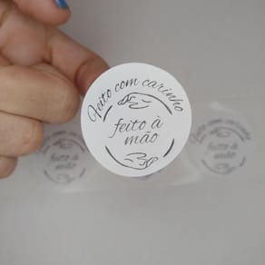 500 Adesivo Feito com carinho, Feito à mão, 4 cm Etiquetas adesivas