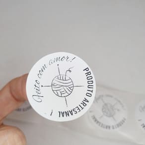 500 Adesivo Feito com amor, Produto artesanal, 4 cm