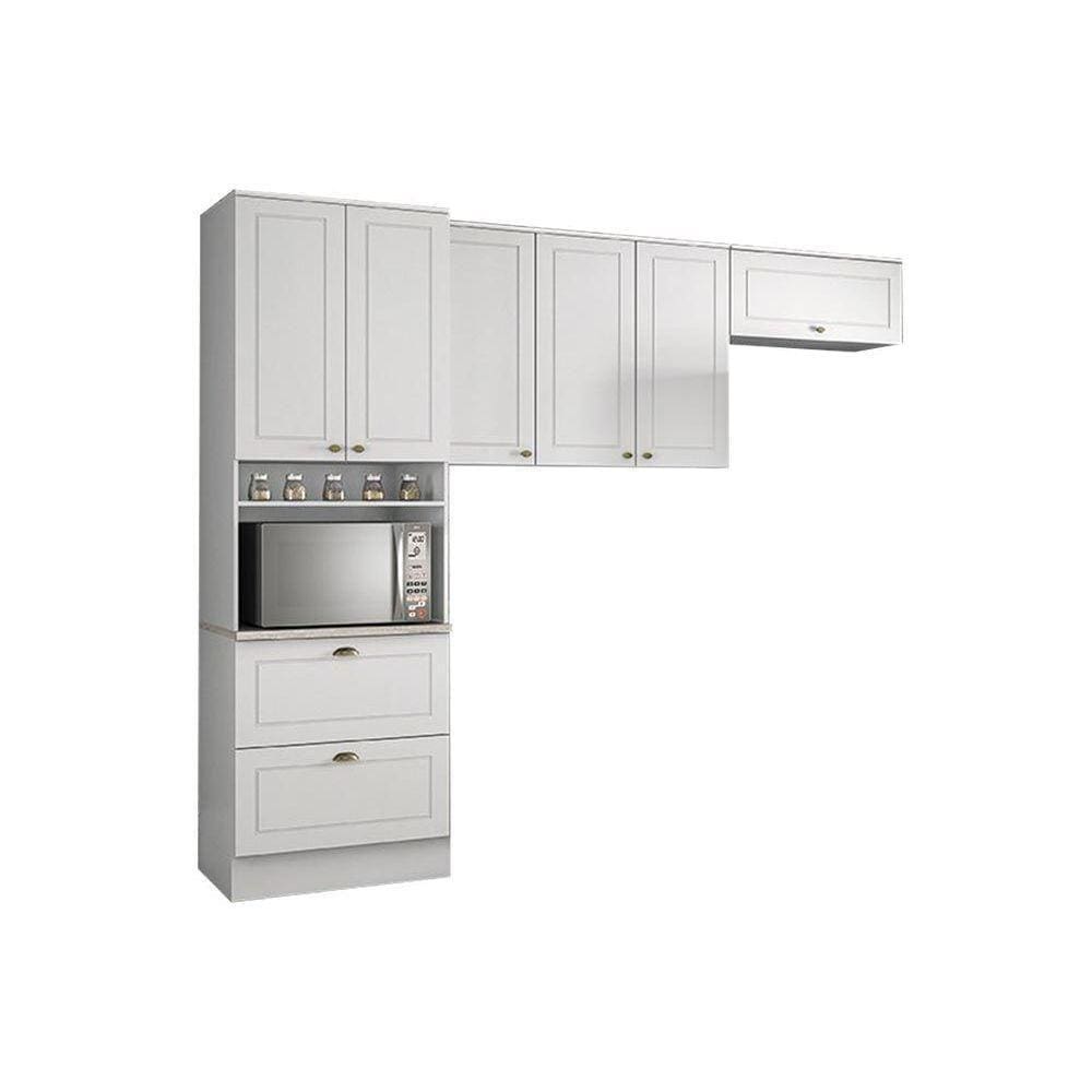 Cozinha Modulada Henn Americana 3 Peças (2 Armários + 1 Paneleiro) Cpt09 Branco