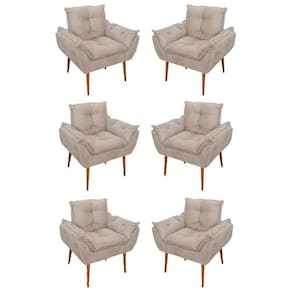 Kit 06 Sofás 1 Lugar De Luxo Opala Sala, Quarto Suede Cor:bege