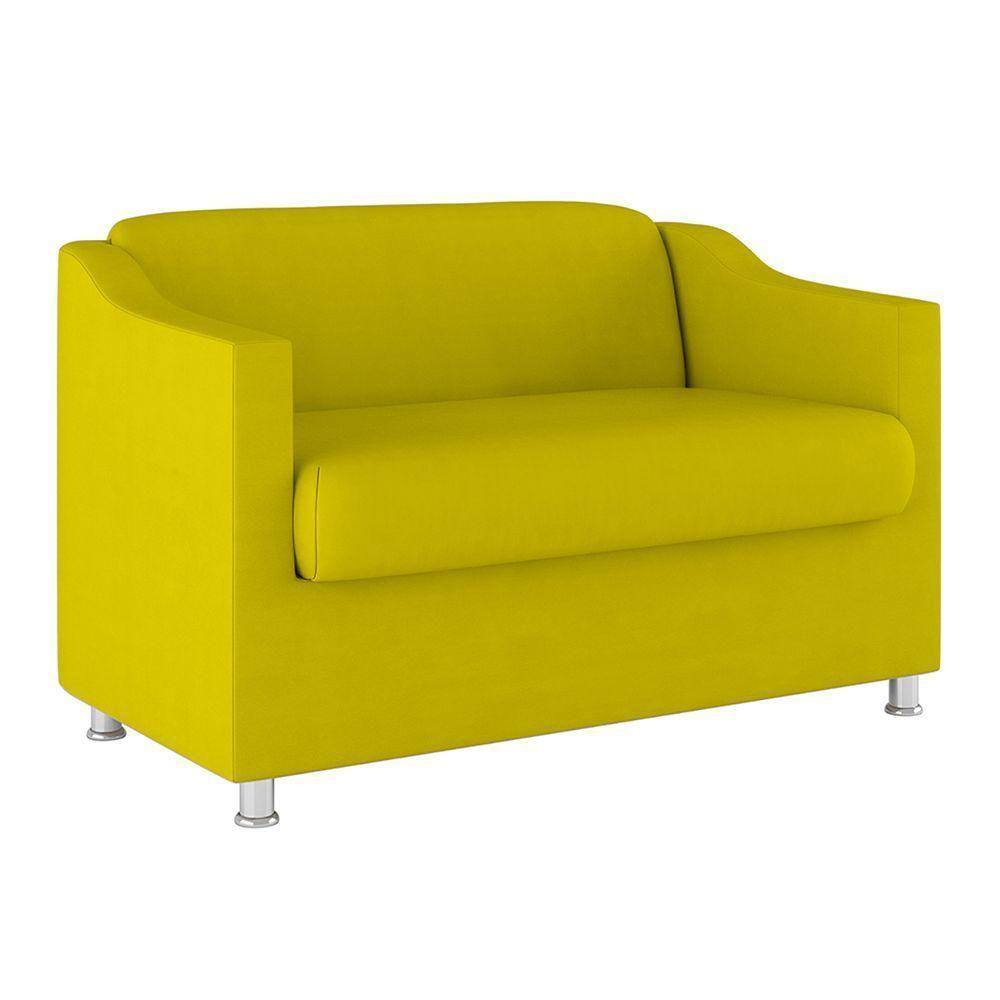 Sofá Namoradeira 2 Lugares Tilla Sala De Espera – Balaqui Decor Cor:amarelo