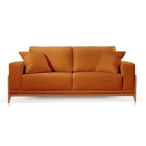 Sofá 3 Lugares Fixo Living Bellagio Suede Terracota 22 2,10m