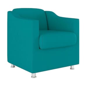 Poltrona Decorativa Escritório Cadeira Manicure Suede Cor:Azul Turquesa
