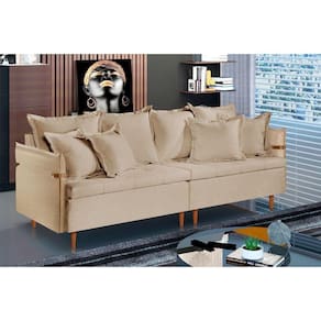 Sofá Fixo Atlas 2 Lugares Luxo 160cm Castellar Móbile Bege Claro