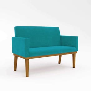 Sofá Namoradeira Confortável Sala De Estar ? Balaqui Decor Cor:azul Turquesa