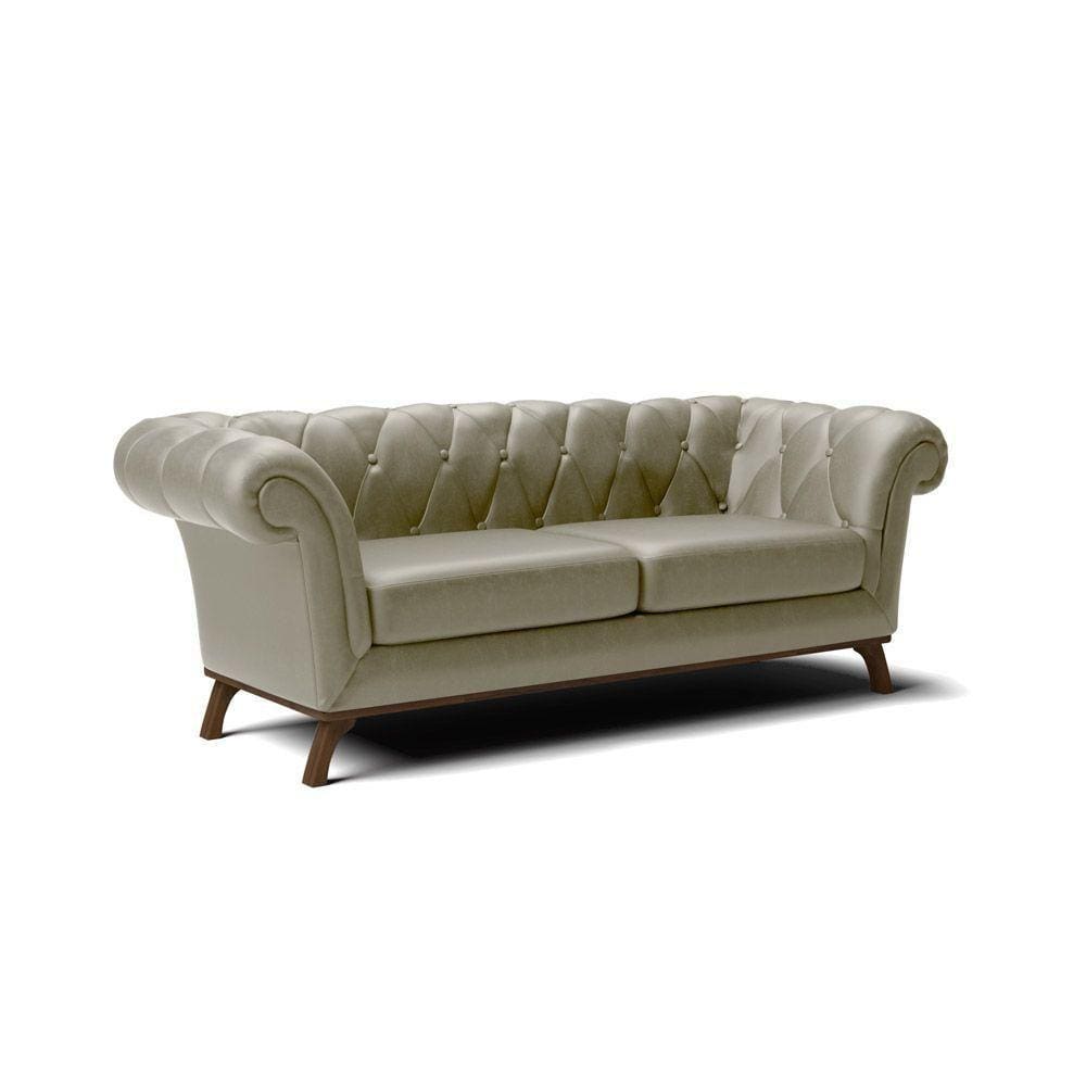 Sofá 3 Lugares Viena D07 230cm Base De Madeira Corano Bege - D`rossi