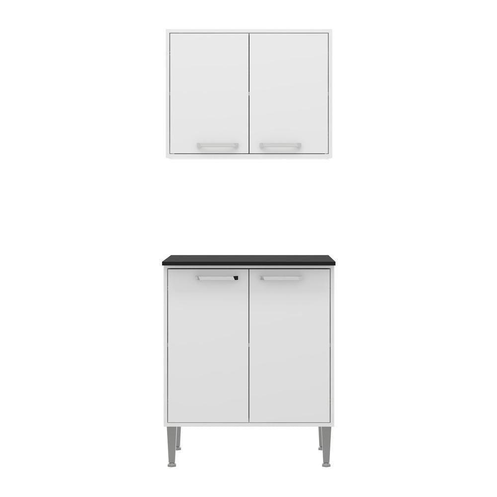 Armário De Cozinha Com Balcão Multimóveis 2 Portas Branco