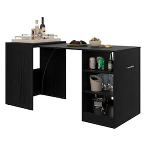 Aparador Bar Com Mesa Dobrável Multimóveis Ibiza Preto