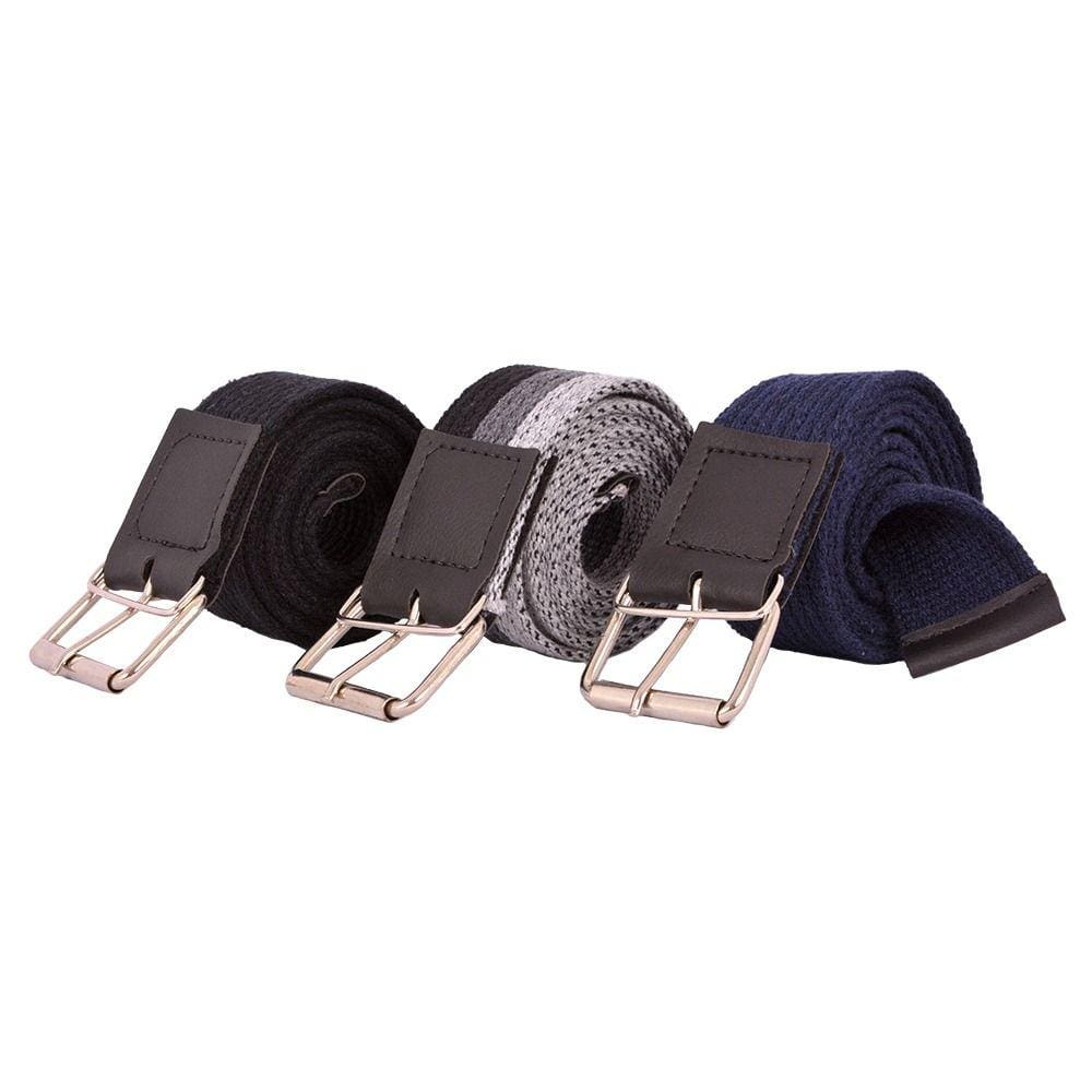 Kit 3 Cinto Masculino Plus Size Gorgurao Lona Ajuste Fivela Reforçada Aço Detalhe Em Couro