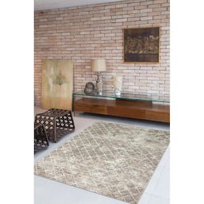 Tapete Dolce Fit 1,40X2,00M Marfim/Marrom Jolitex