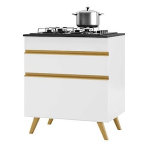 Balcão De Cozinha Para Cooktop 70 Cm Veneza Gw 1 Porta 1 Gaveta Branco