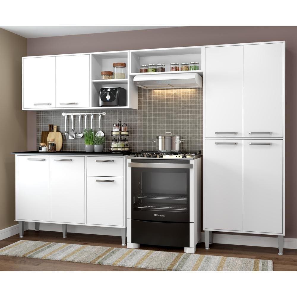 Cozinha Compacta Multimóveis Xangai Plus Fg2840 Multimóveis Branca