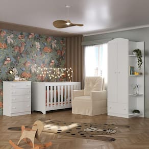 Quarto Completo com Colchão e Poltrona de Amamentação João e Maria Multimóveis MP4092