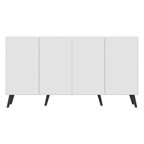 Aparador Buffet Retrô Multimóveis 4 Portas Branco/preto