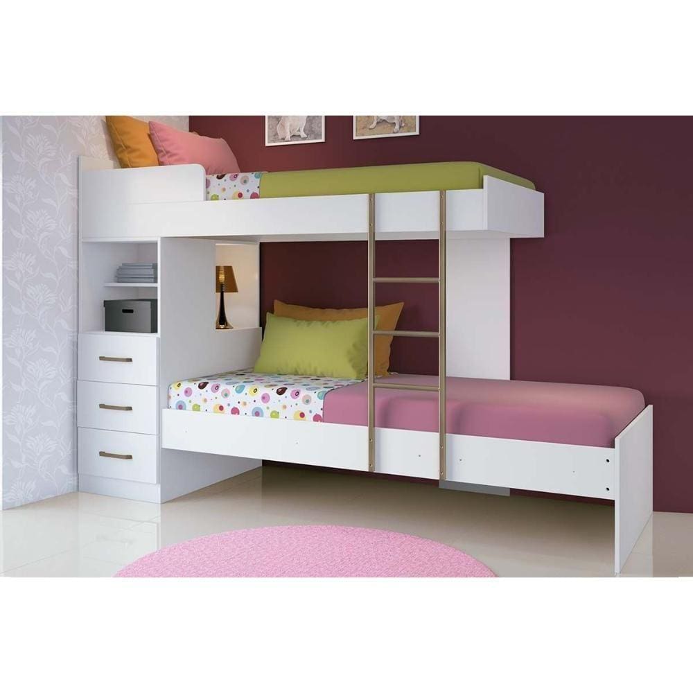 Beliche Havana Plus C/ 3 Gavetas Branco - Santos Andirá