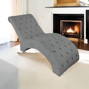 Espreguiçadeira Relaxante Para Descanso P02 Suede Cinza