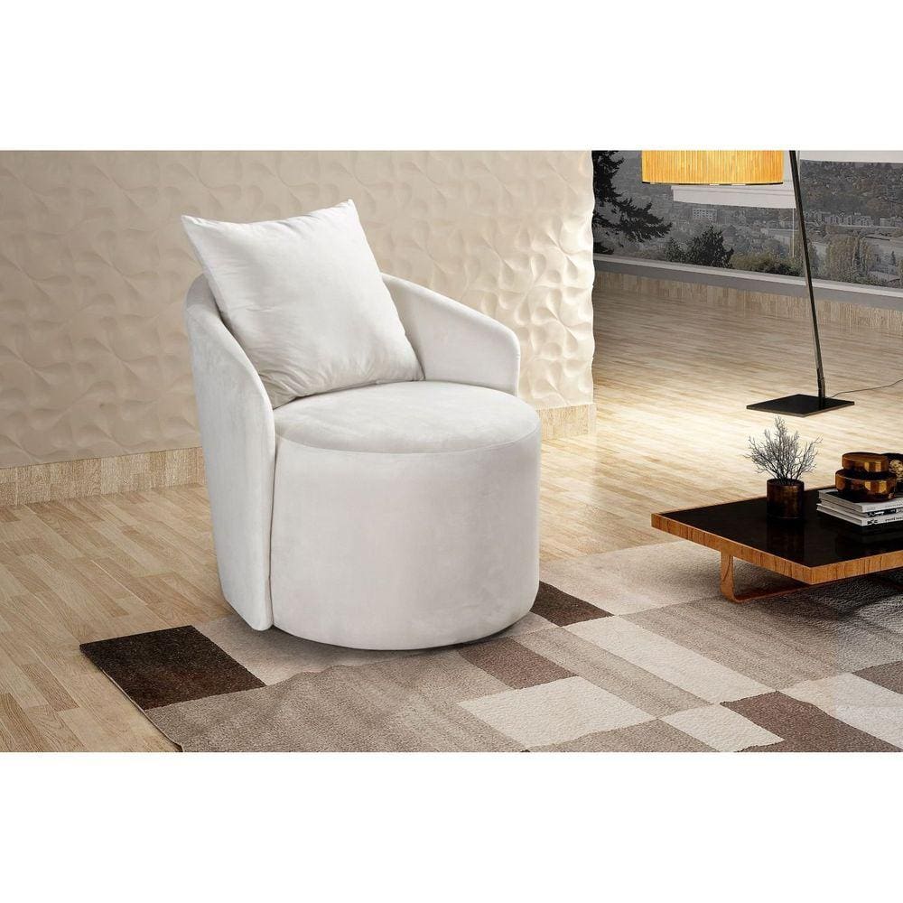 Poltrona Decorativa Redonda Califórnia Nude